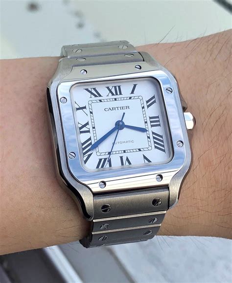 watch steel curved santos de cartier